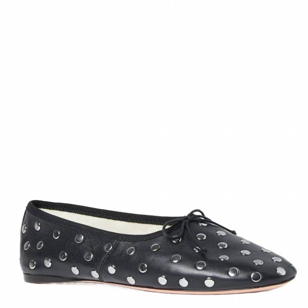 NEW LOEFFLER RANDALL women's landon flats in black silver
